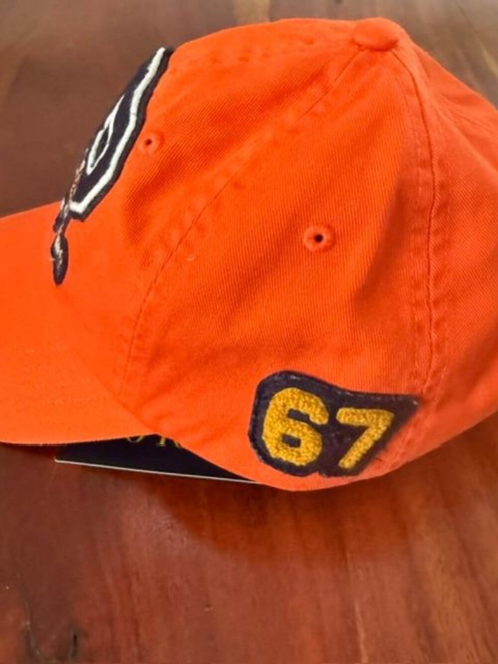 NWT POLO RALPH LAUREN 1 OF 1 ORANGE LETTERMAN P TIGER RLPC 67 FOOTBALL HAT CAP - Picture 4 of 10
